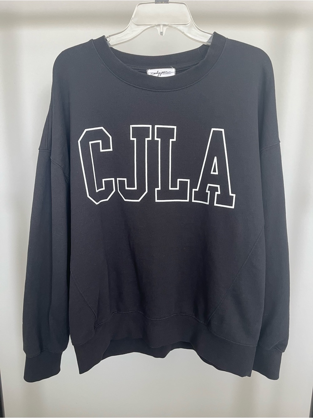 Carly Jean Los Angeles CJLA Black Crewneck Sweatshirt 100% Cotton